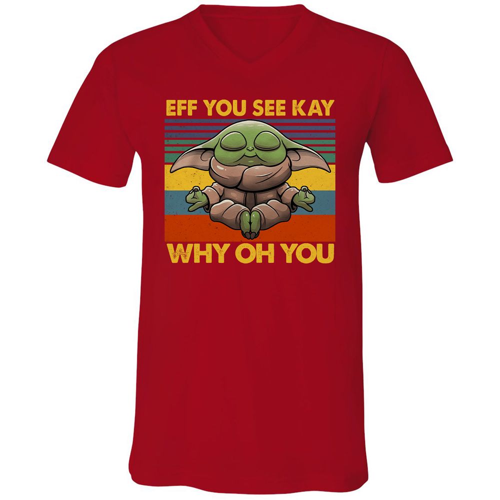 Unisex V-Neck T-Shirt - 81G14EFU - Red - 3