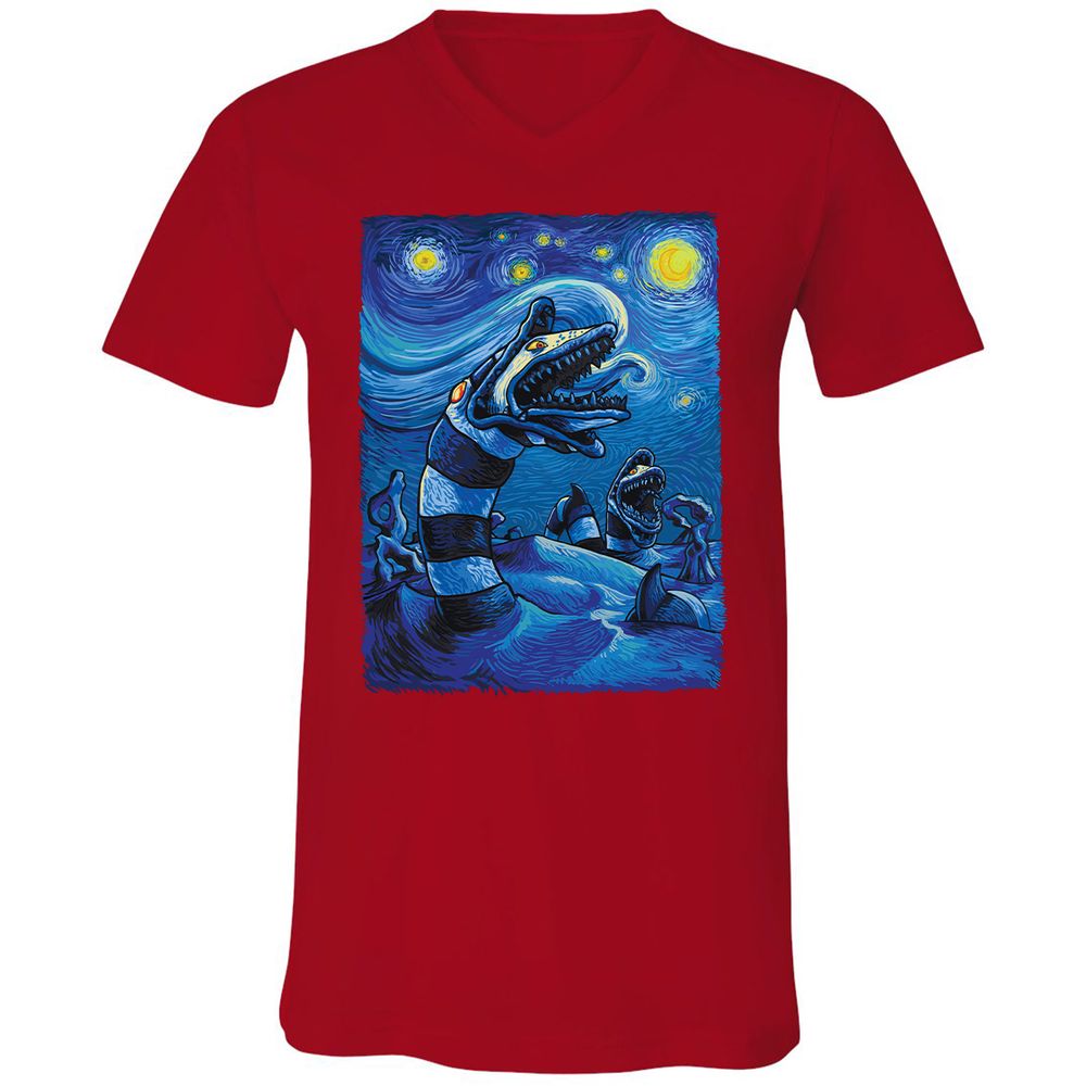 Unisex V-Neck T-Shirt - KTGJBJ3R - Red - 3