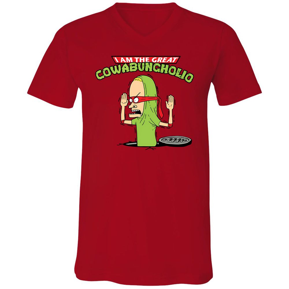 Unisex V-Neck T-Shirt - MD59U82E - Red - 3