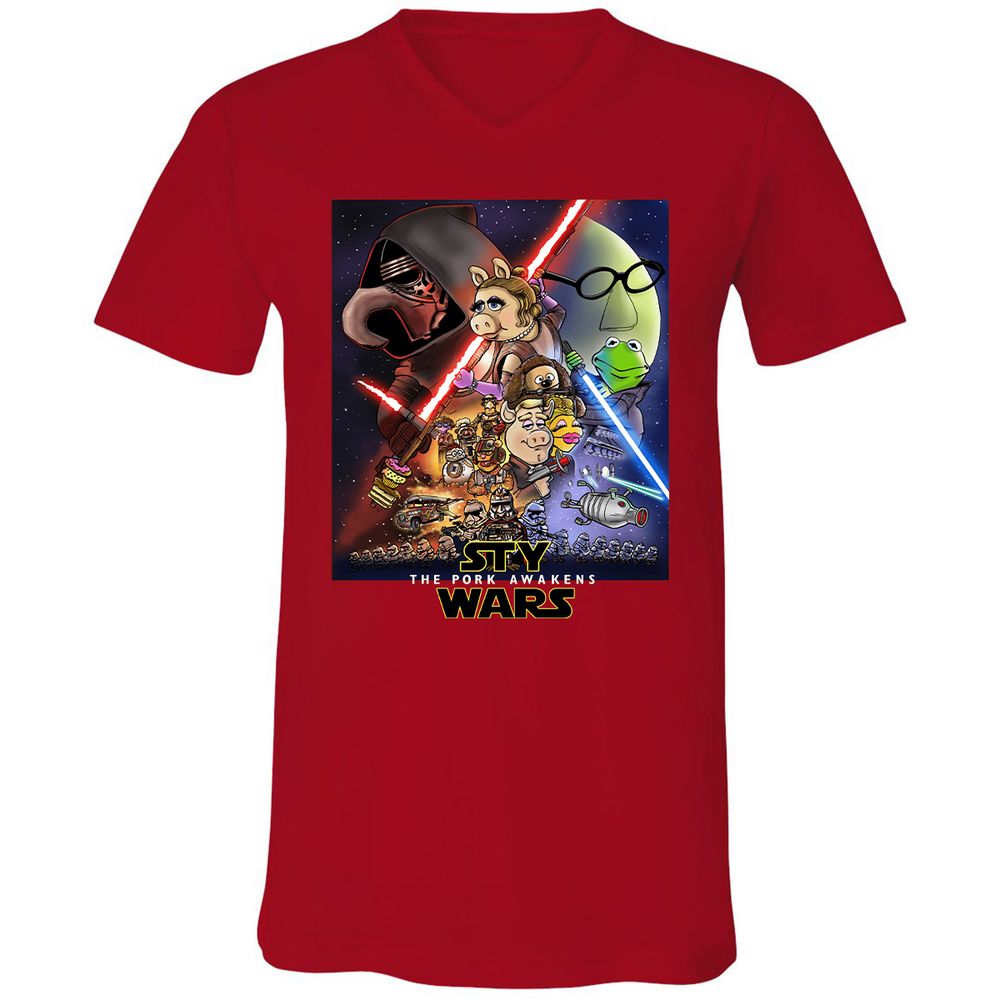 Unisex V-Neck T-Shirt - TKRUB669 - Red - 3