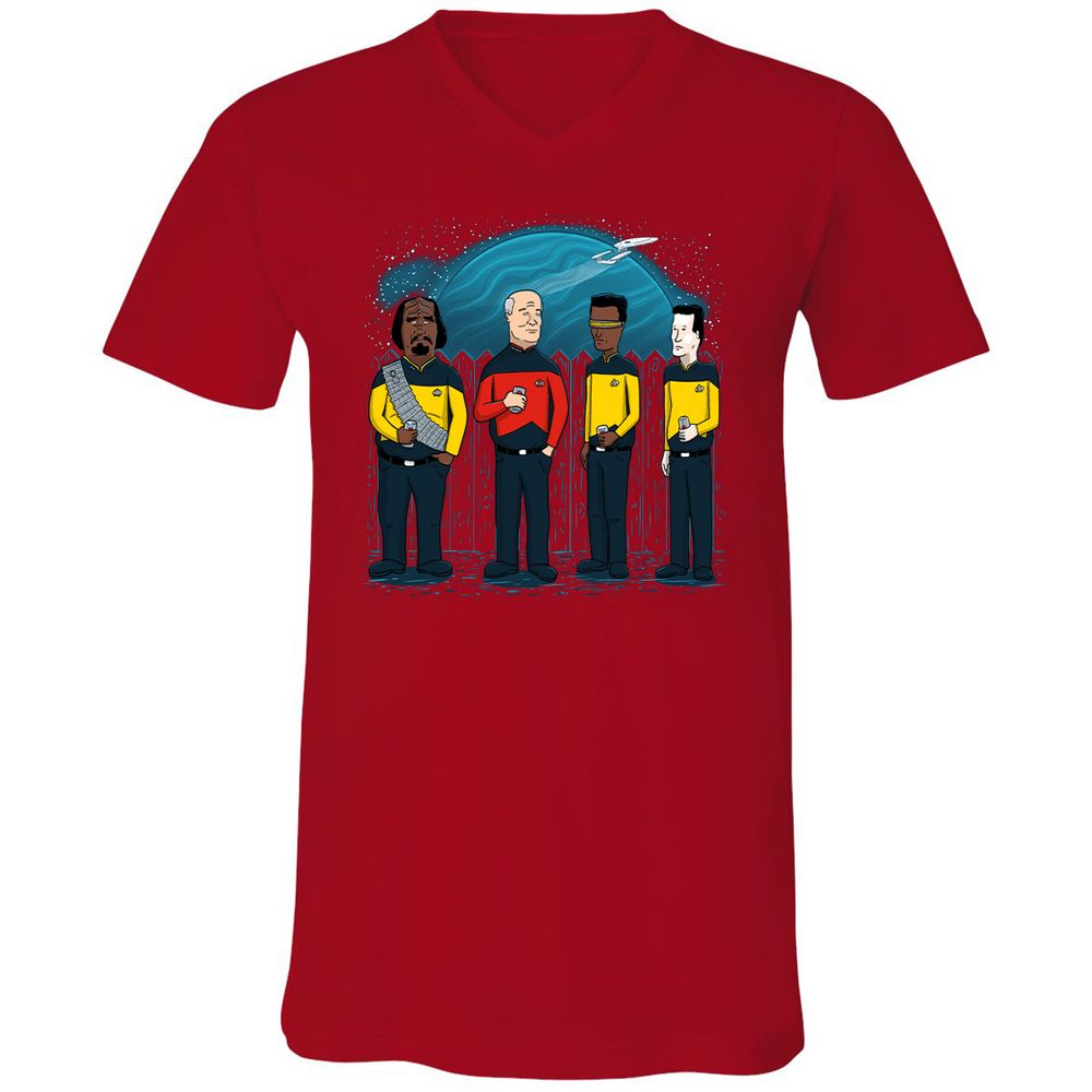 Unisex V-Neck T-Shirt - 5TUAWP2X - Red - 3