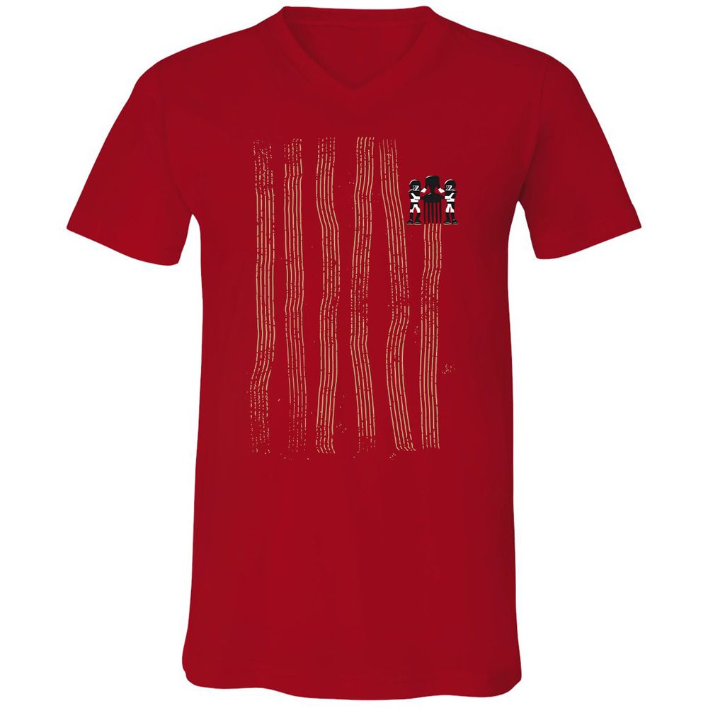 Unisex V-Neck T-Shirt - C5UD6S76 - Red - 3