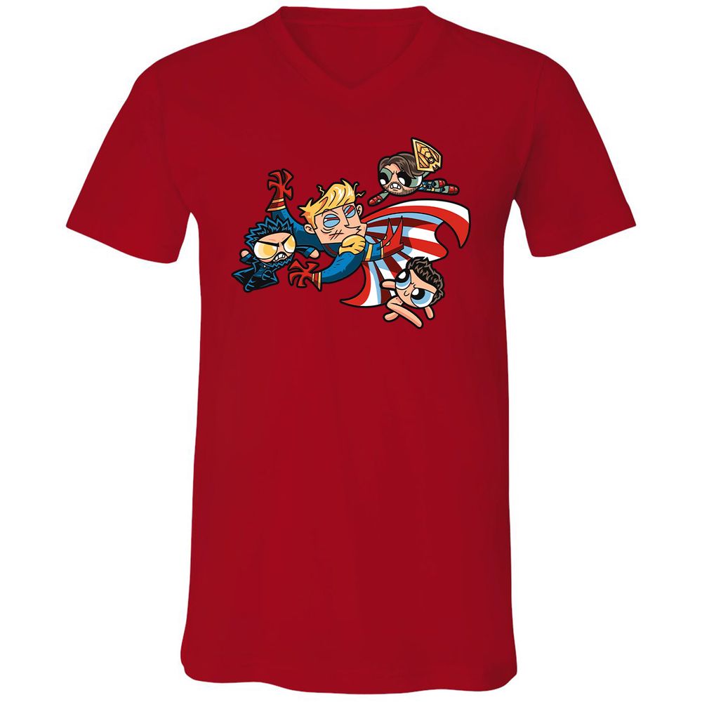 Unisex V-Neck T-Shirt - BUDU6RFA - Red - 3