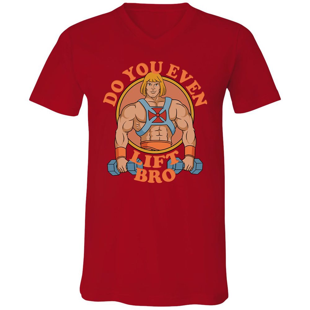 Unisex V-Neck T-Shirt - 7D3ZNB81 - Red - 3