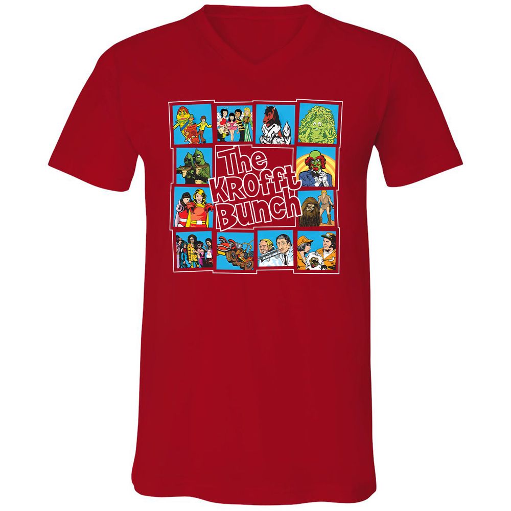 Unisex V-Neck T-Shirt - C388XFBM - Red - 3