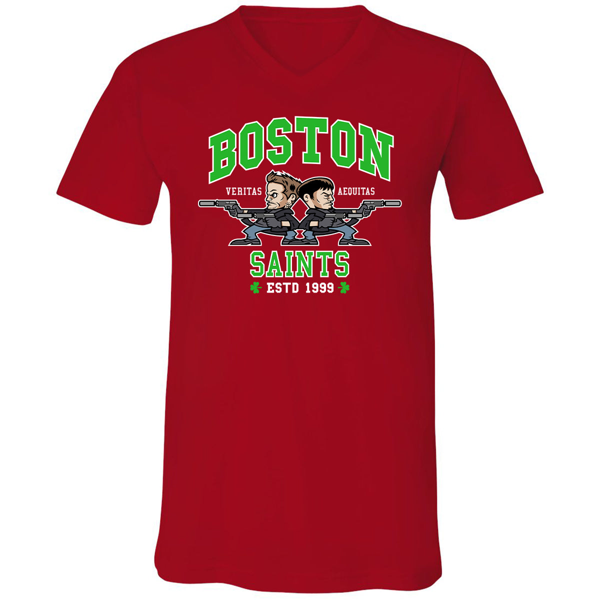 Unisex V-Neck T-Shirt - 3KBJWPQ1 - Red - 3