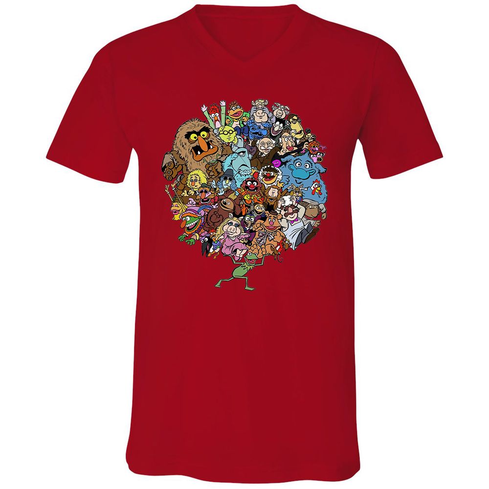 Unisex V-Neck T-Shirt - U7UZCHYK - Red - 3