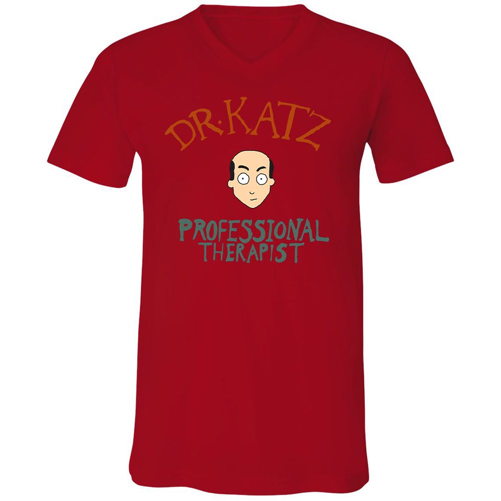 Unisex V-Neck T-Shirt - FSL9F9YQ - Red - 3