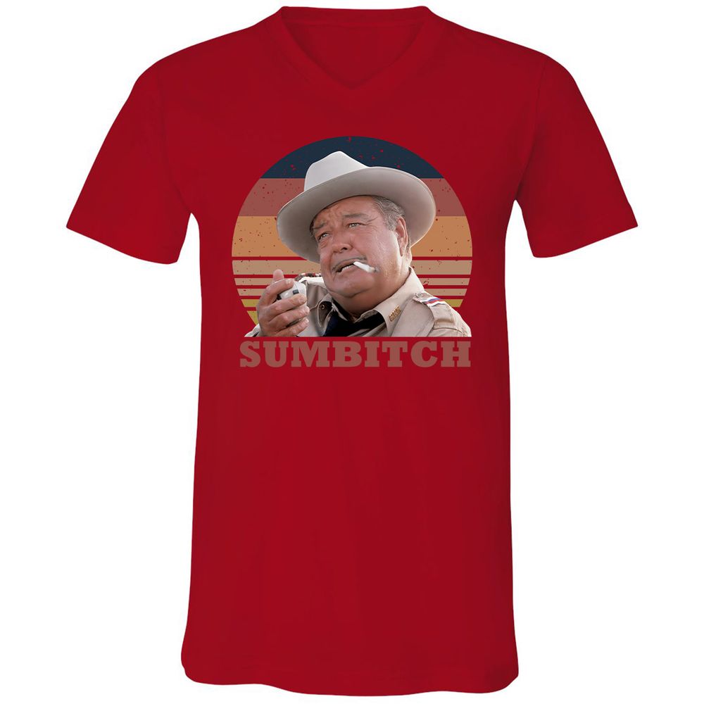 Unisex V-Neck T-Shirt - WM6SPV9Y - Red - 3