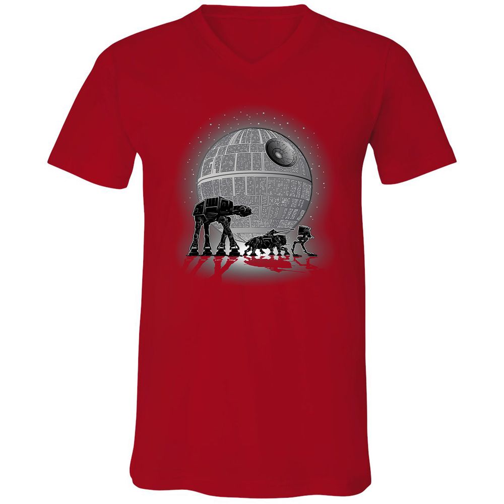 Unisex V-Neck T-Shirt - UCUYG481 - Red - 3