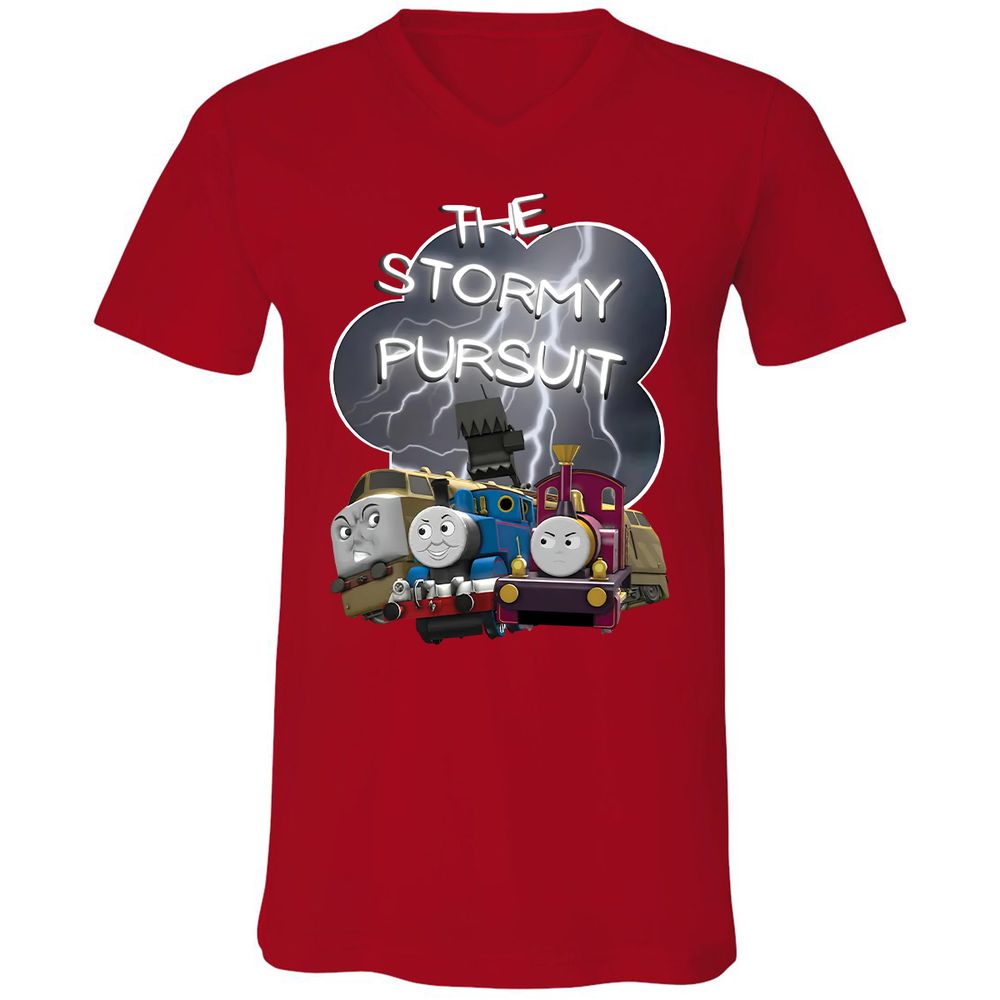Unisex V-Neck T-Shirt - 465VYU2L - Red - 3