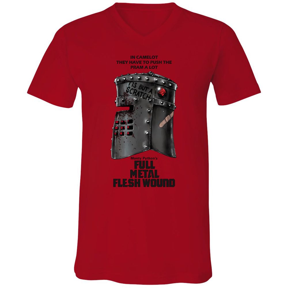 Unisex V-Neck T-Shirt - P1VQQBA2 - Red - 3