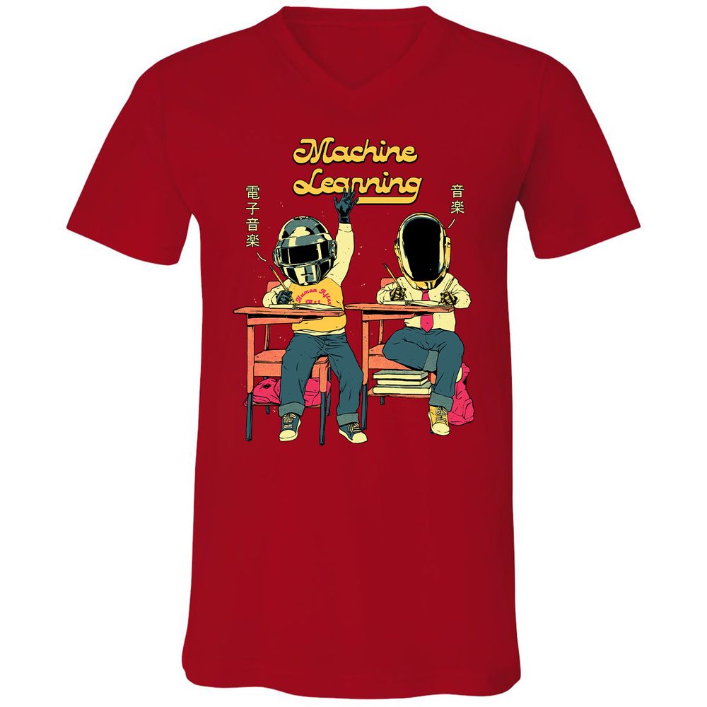 Unisex V-Neck T-Shirt - U2AQLAVW - Red - 3