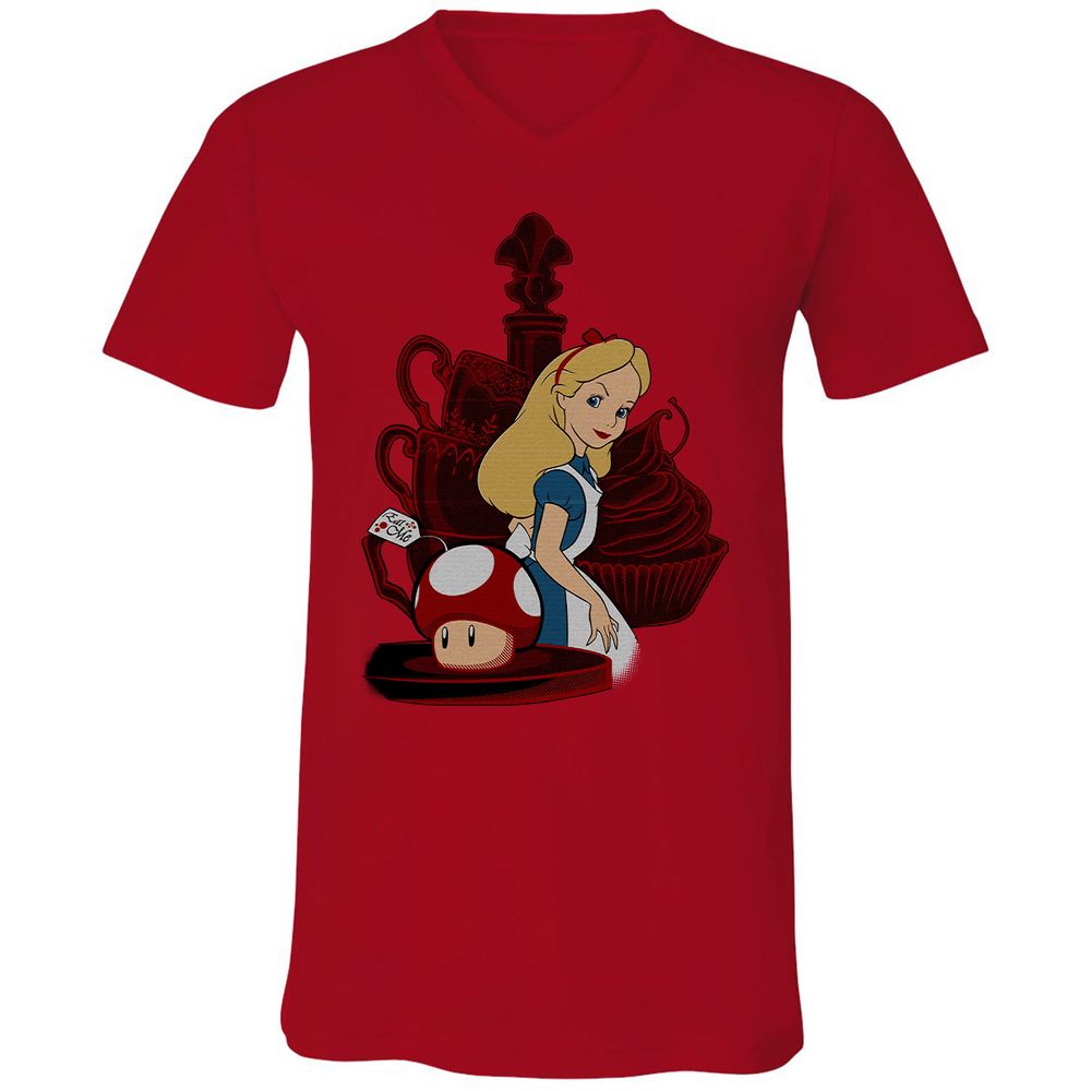 Unisex V-Neck T-Shirt - A31N8JS8 - Red - 3