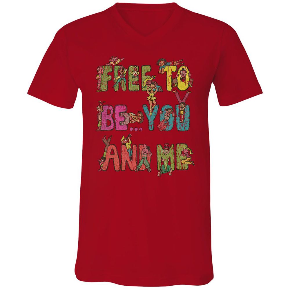 Unisex V-Neck T-Shirt - 55VT6SER - Red - 3