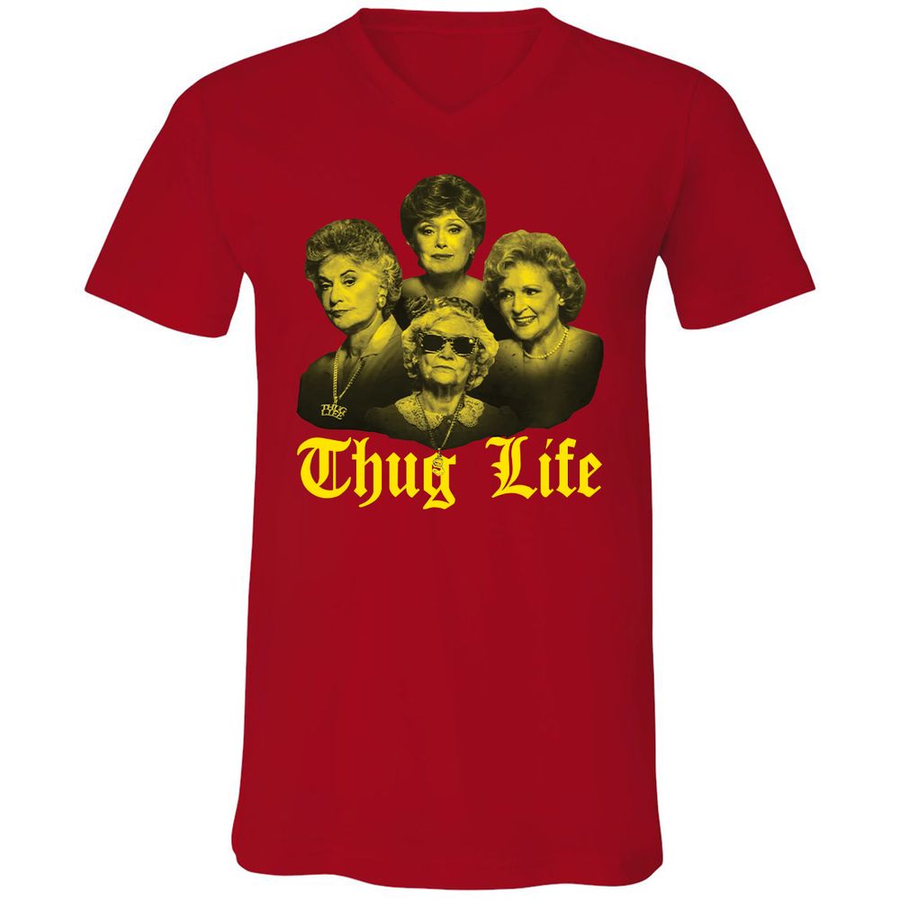 Unisex V-Neck T-Shirt - C59D8Y44 - Red - 3