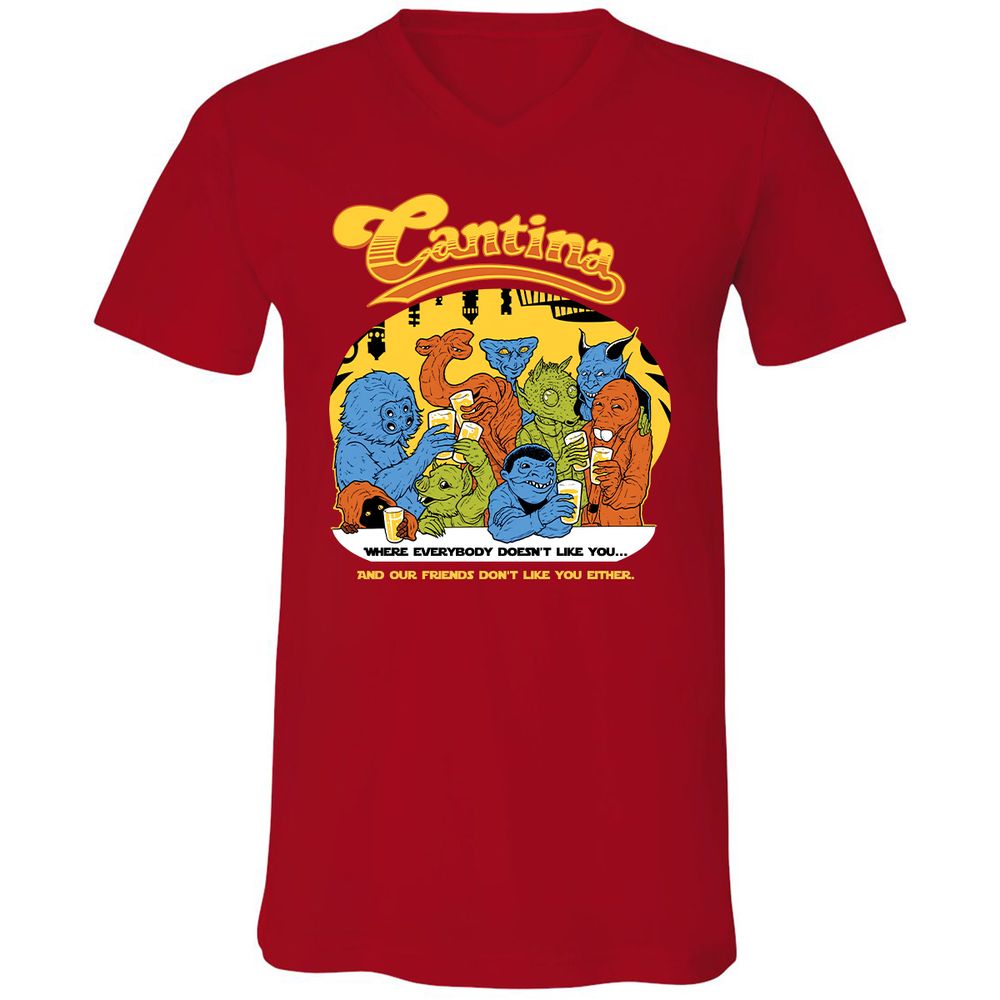 Unisex V-Neck T-Shirt - H28W73HL - Red - 3