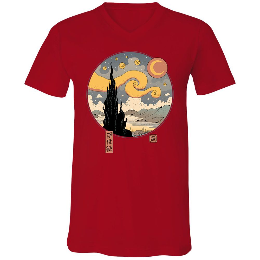Unisex V-Neck T-Shirt - CPAVYYSM - Red - 3