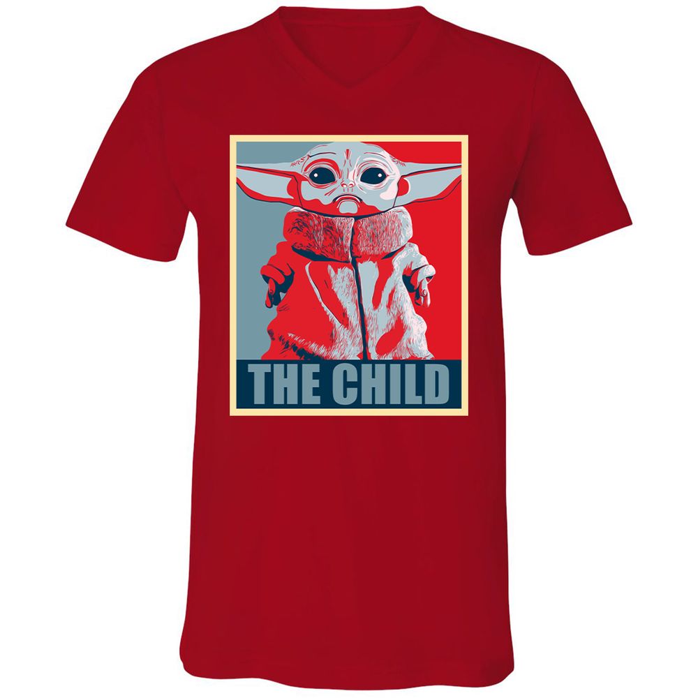 Unisex V-Neck T-Shirt - KJCUV2SZ - Red - 3