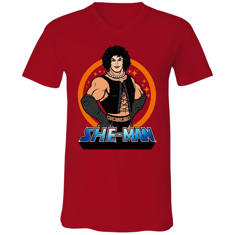Unisex V-Neck T-Shirt - NRWP44AS - Red - 3