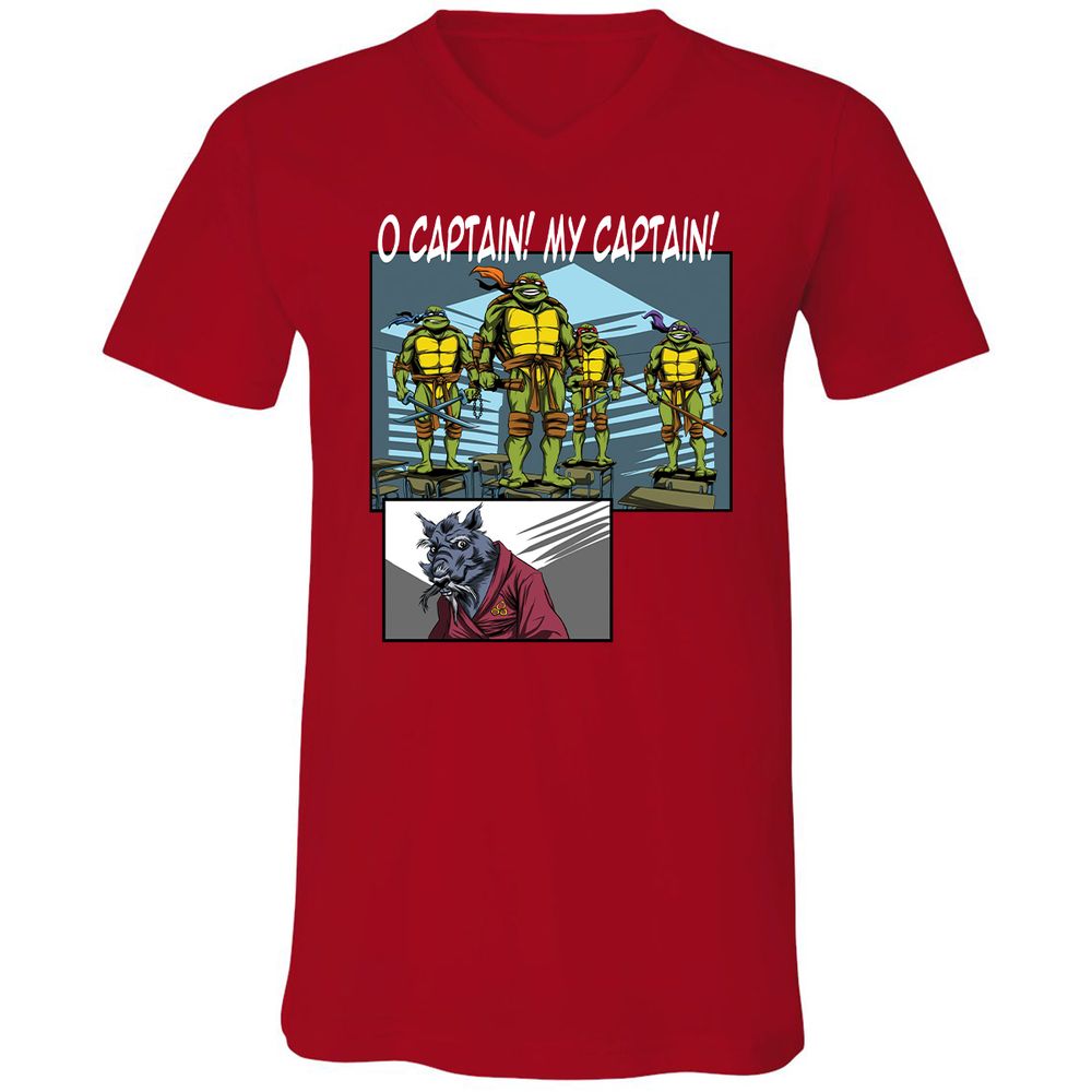 Unisex V-Neck T-Shirt - ENVLZECX - Red - 3