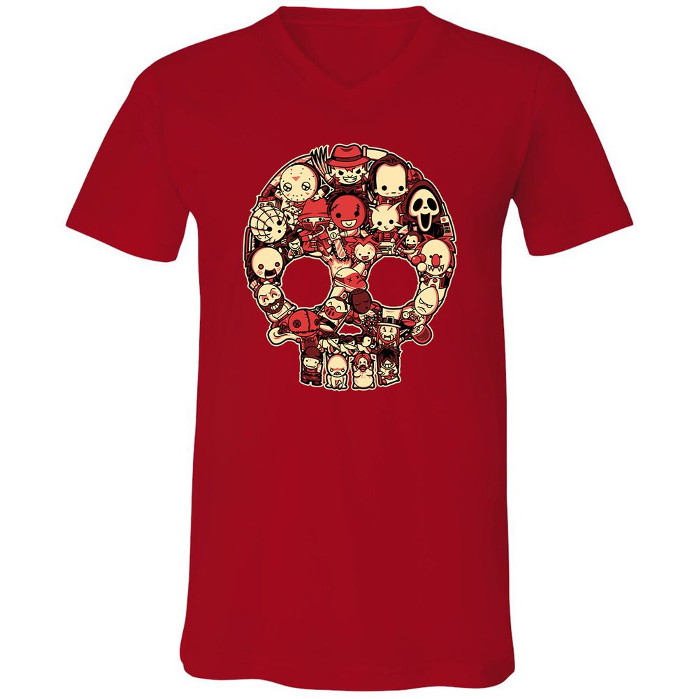 Unisex V-Neck T-Shirt - 6VQZRNGW - Red - 3