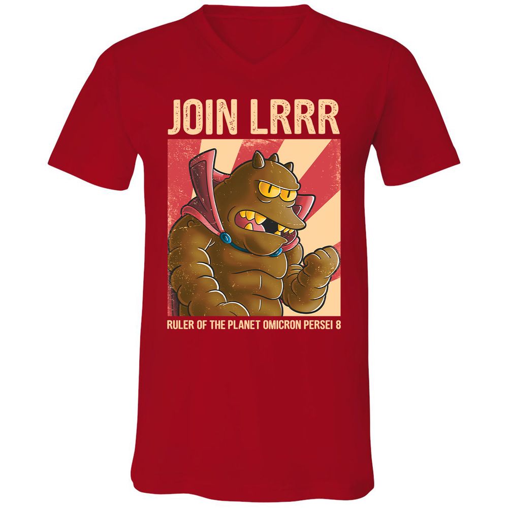 Unisex V-Neck T-Shirt - J7JDNNFR - Red - 3