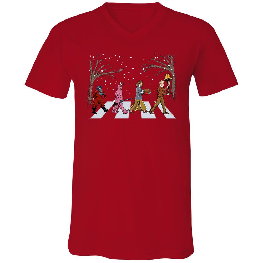Unisex V-Neck T-Shirt - VKF69S2J - Red - 3