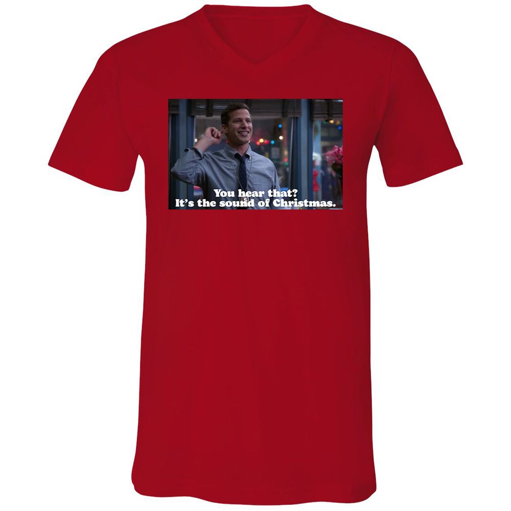 Unisex V-Neck T-Shirt - F5A8WEVX - Red - 3