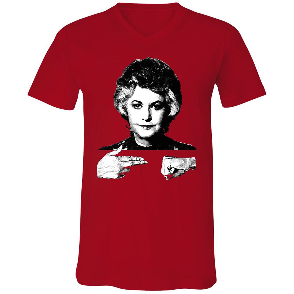 Unisex V-Neck T-Shirt - Q6SB1TZ8 - Red - 3