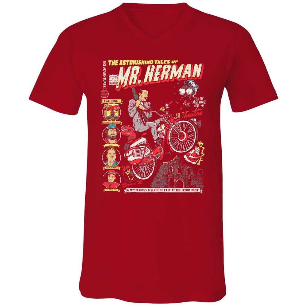 Unisex V-Neck T-Shirt - Z58PVYE9 - Red - 3