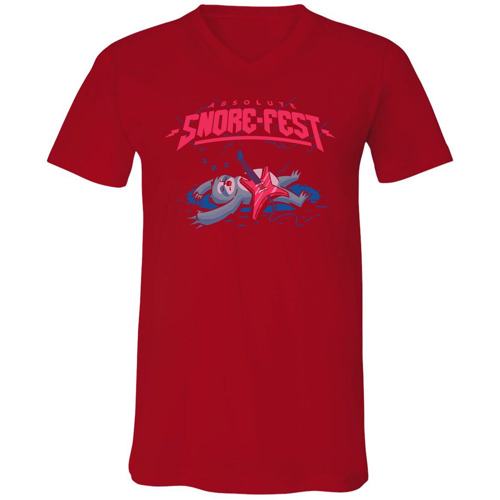 Unisex V-Neck T-Shirt - 39ZD43HF - Red - 3