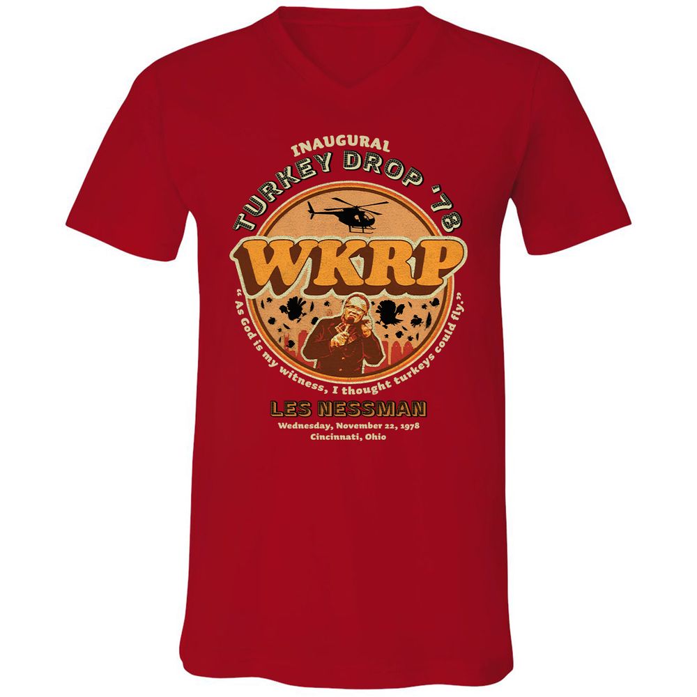 Unisex V-Neck T-Shirt - M8EQXNFQ - Red - 3
