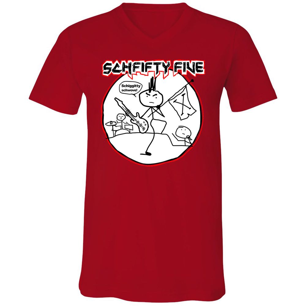 Unisex V-Neck T-Shirt - FTJEWNFN - Red - 3