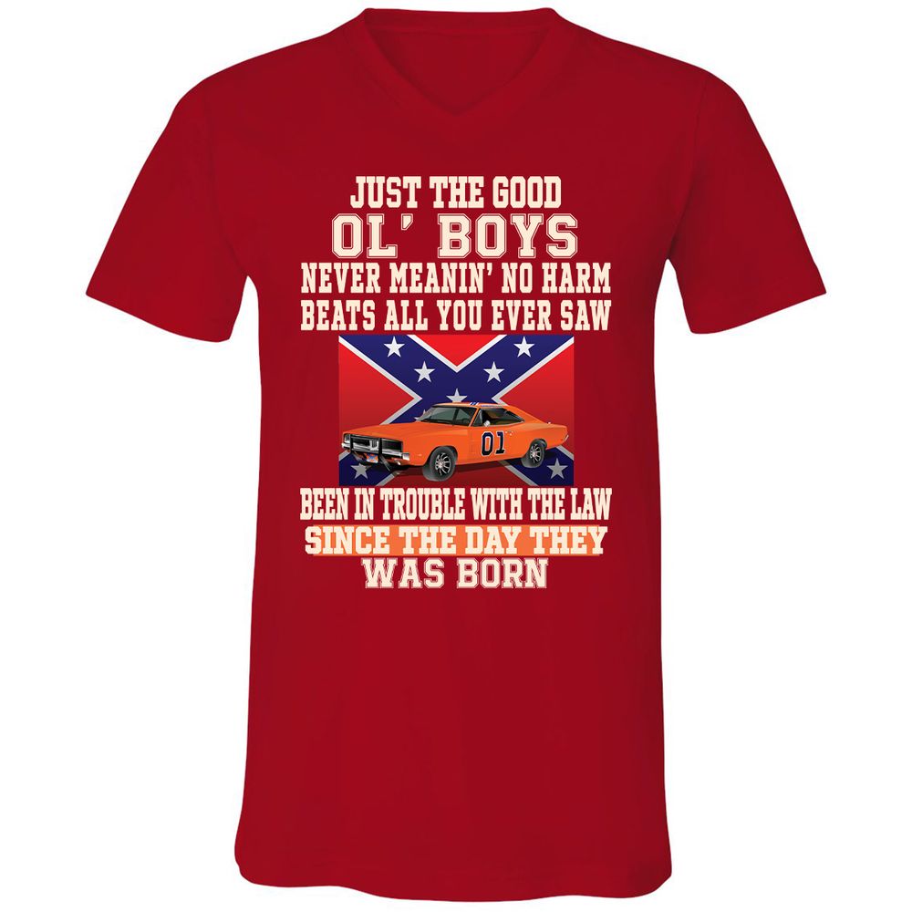 Unisex V-Neck T-Shirt - 9FG51MZV - Red - 3