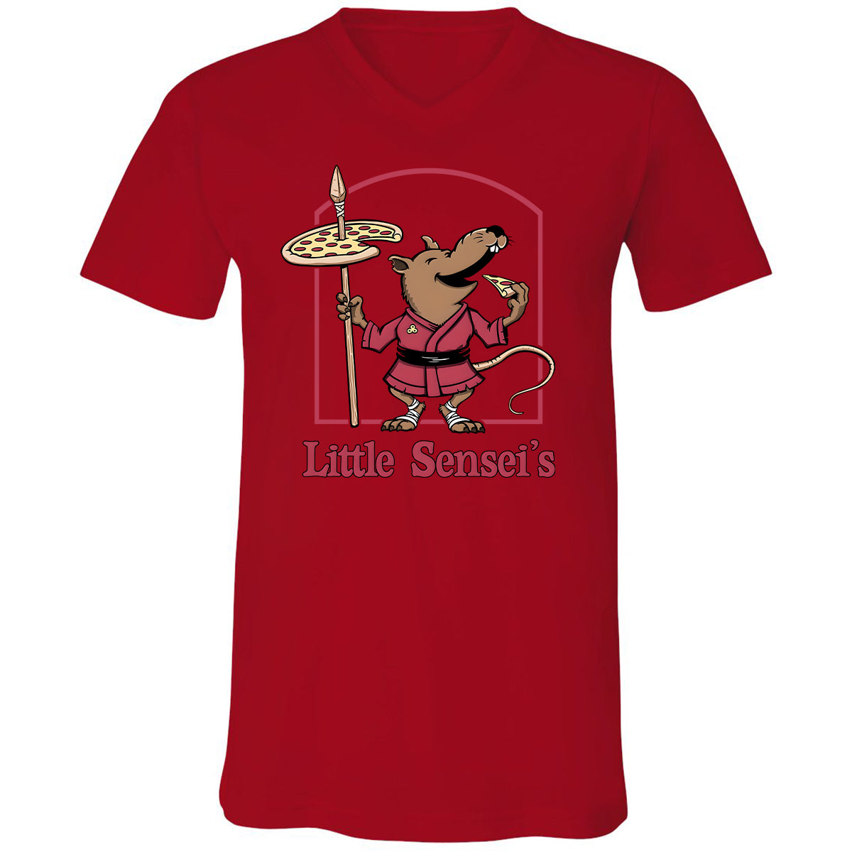 Unisex V-Neck T-Shirt - ZW3YDCCH - Red - 3