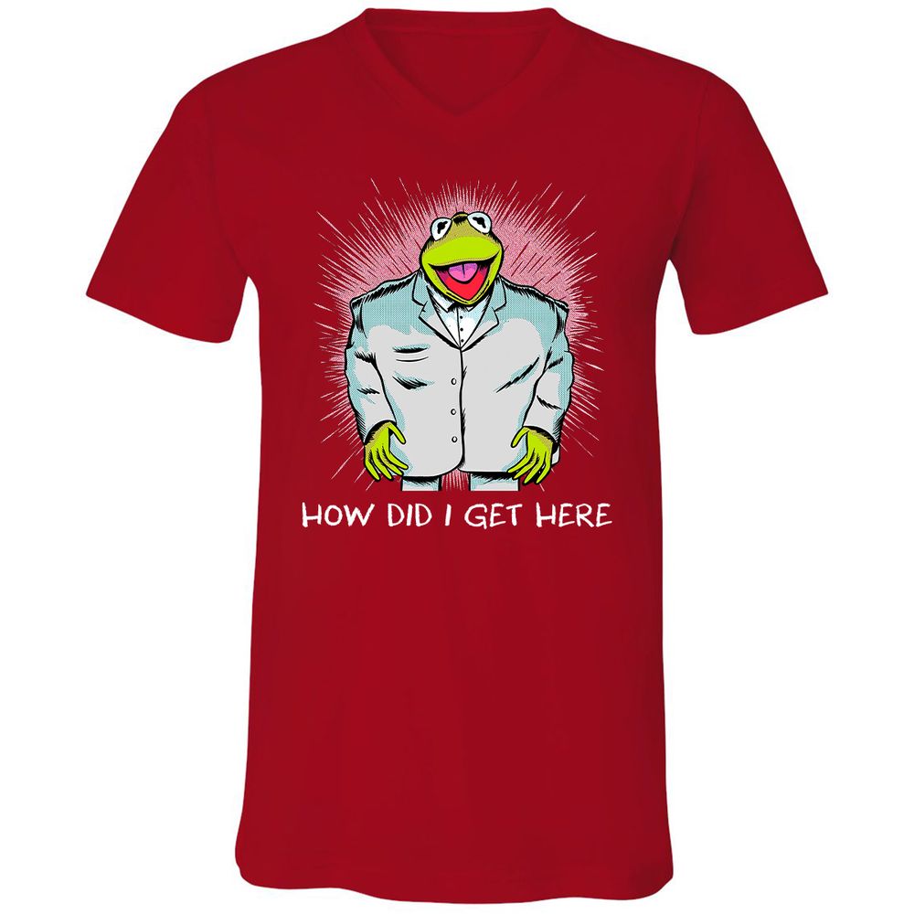 Unisex V-Neck T-Shirt - RMLZ74XY - Red - 3