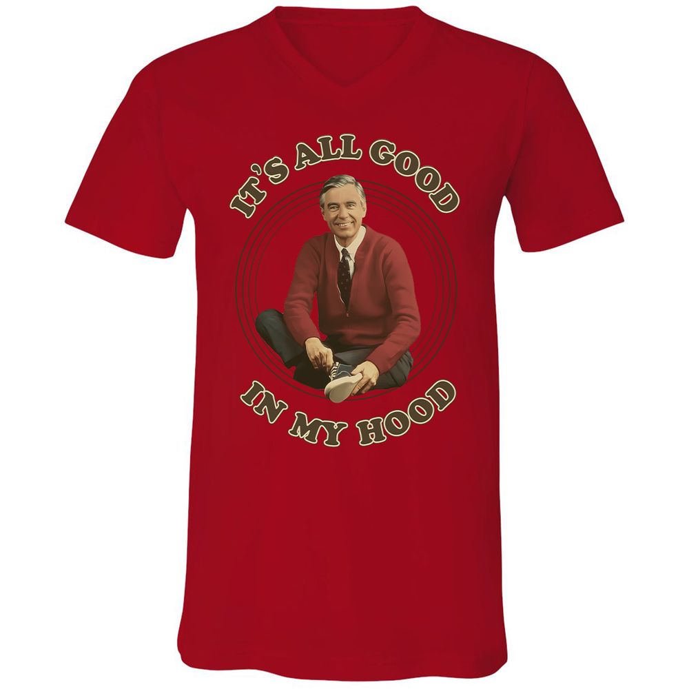 Unisex V-Neck T-Shirt - 9DKUWQ8N - Red - 3