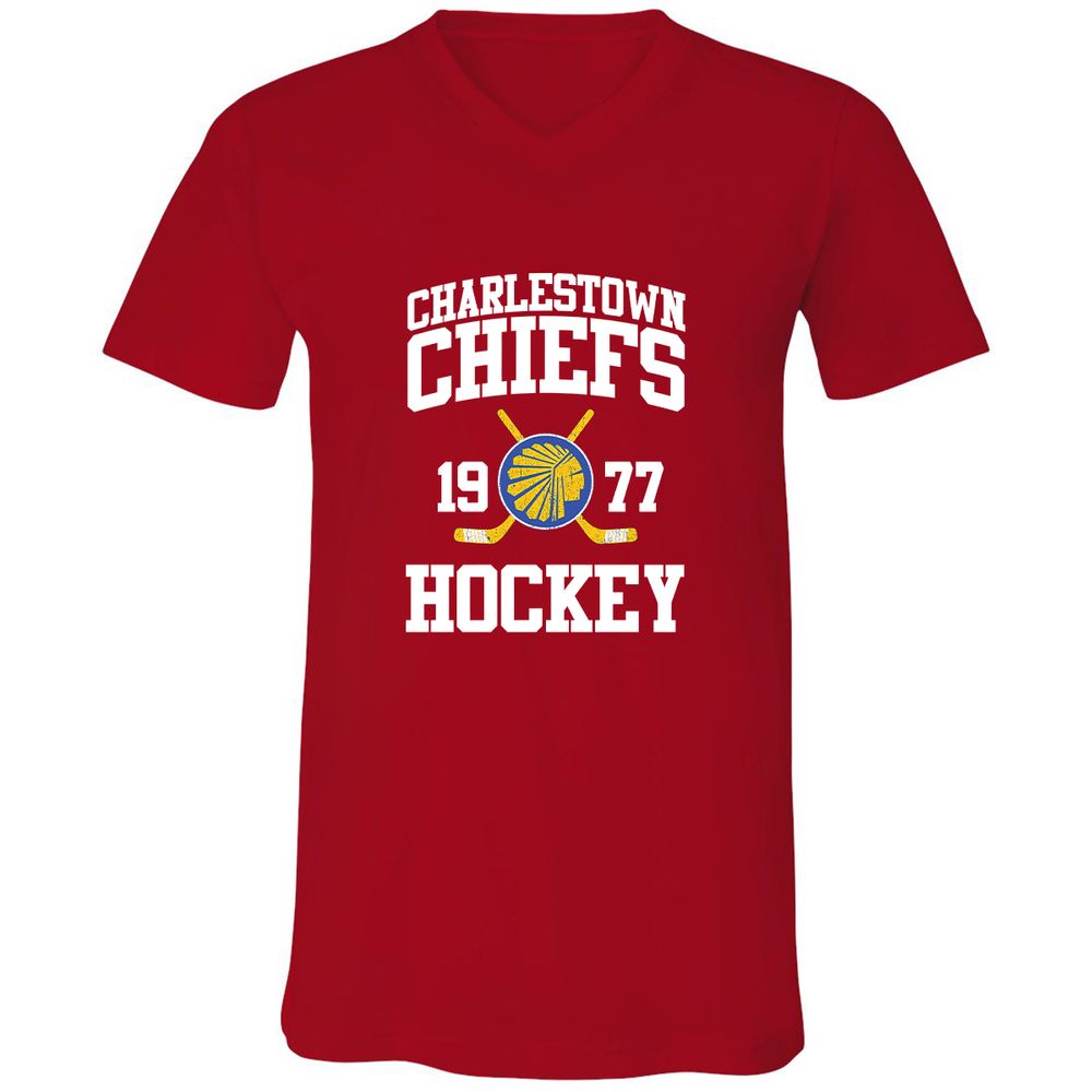 Unisex V-Neck T-Shirt - 2YQDBTJY - Red - 3