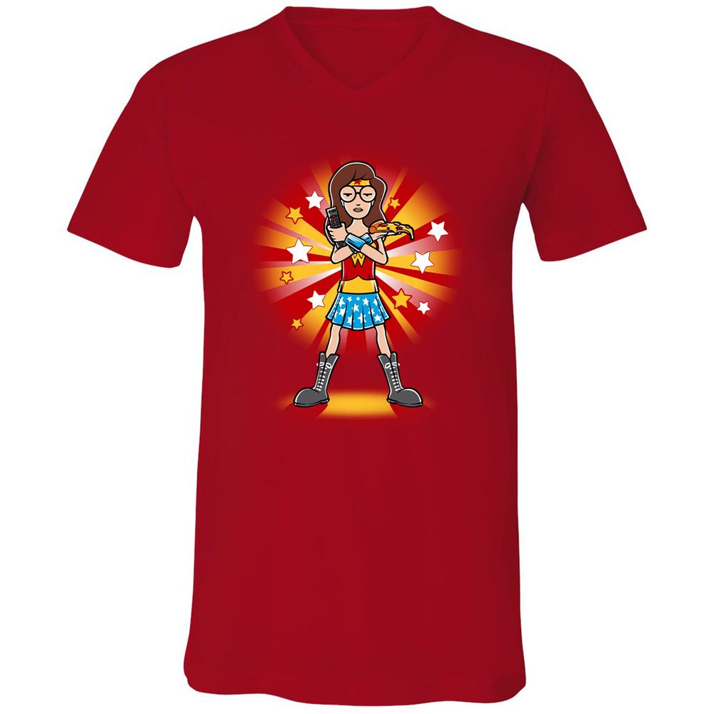 Unisex V-Neck T-Shirt - RG7Y1EWW - Red - 3