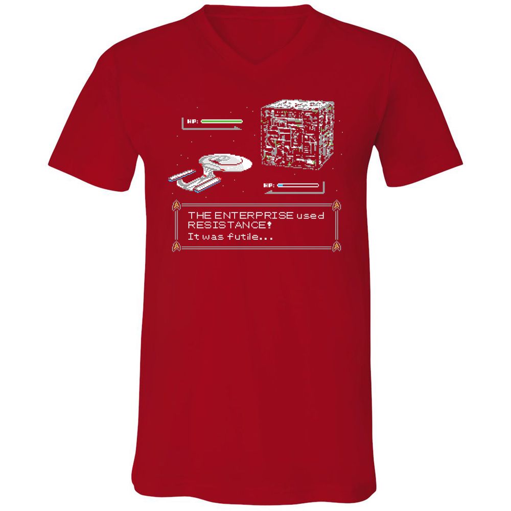 Unisex V-Neck T-Shirt - 4JQ9RP8M - Red - 3