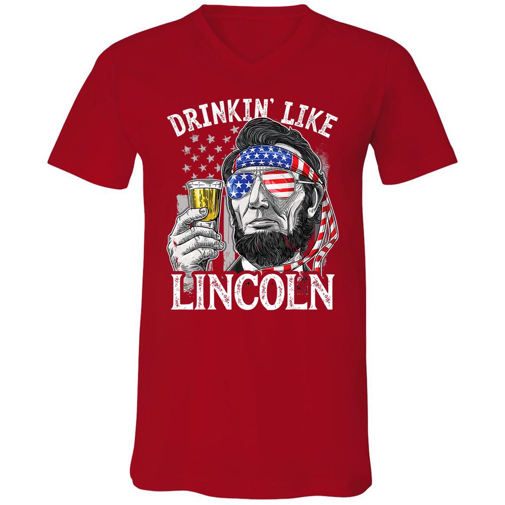 Unisex V-Neck T-Shirt - VSYE99TC - Red - 3