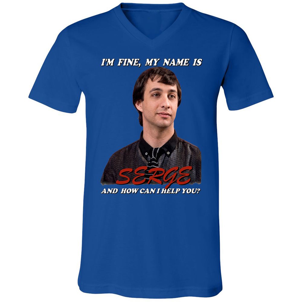Unisex V-Neck T-Shirt - FQH9KABZ - True Royal - 3