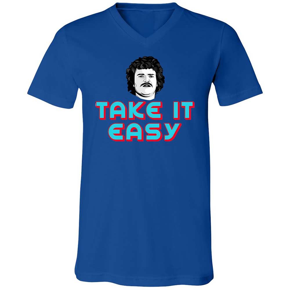 Unisex V-Neck T-Shirt - RJEEG3Y9 - True Royal - 3