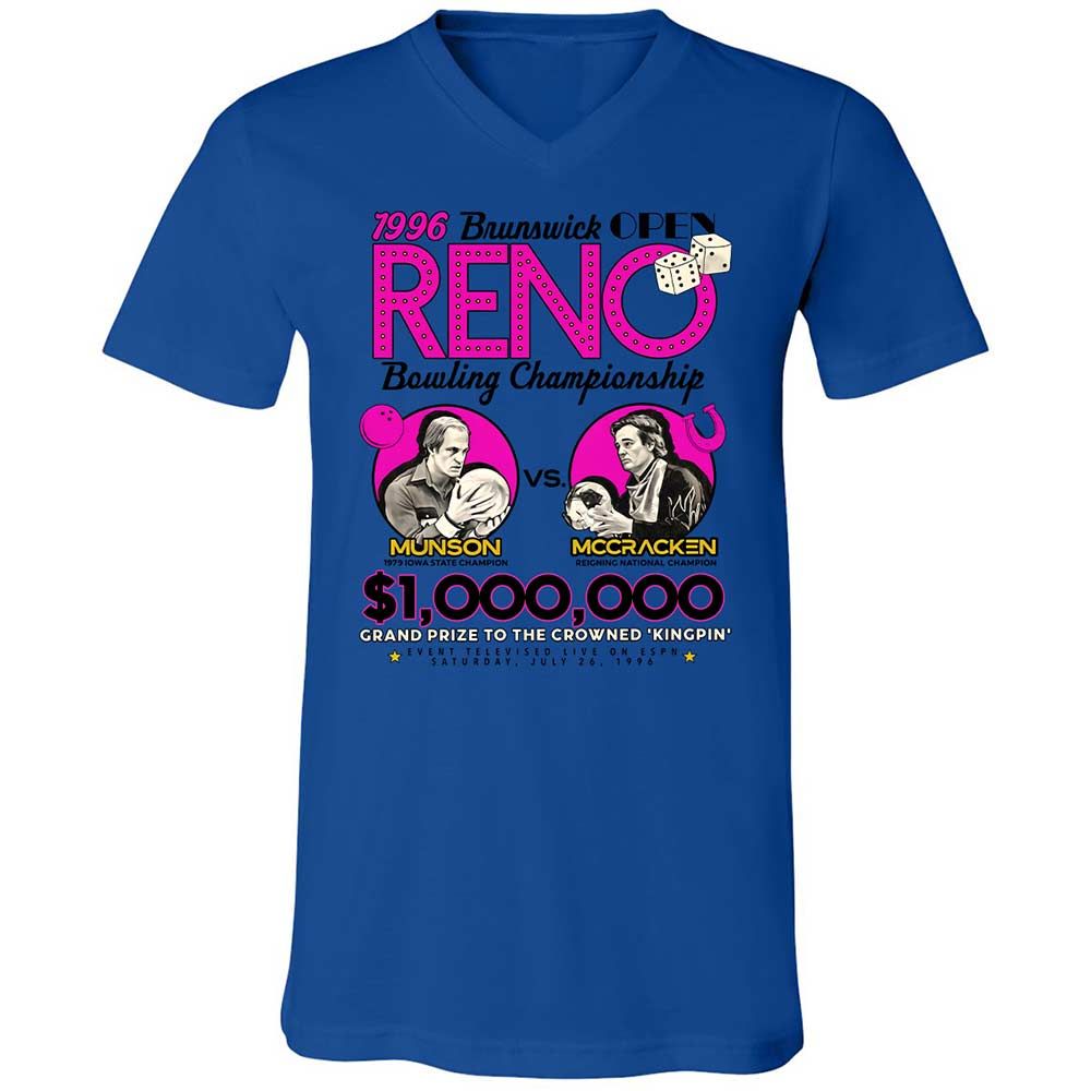 Unisex V-Neck T-Shirt - WRGSNQHQ - True Royal - 3