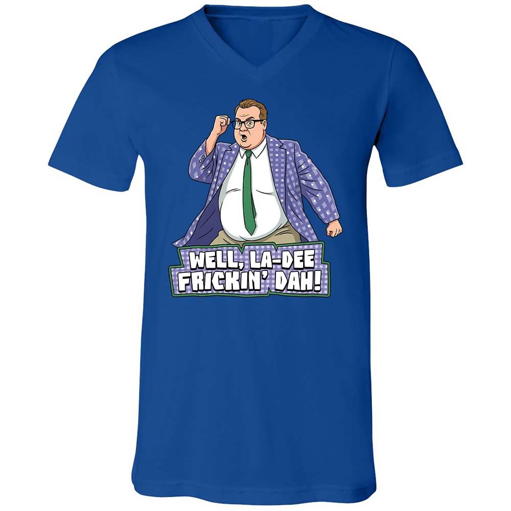 Unisex V-Neck T-Shirt - C4QNJ85R - True Royal - 3