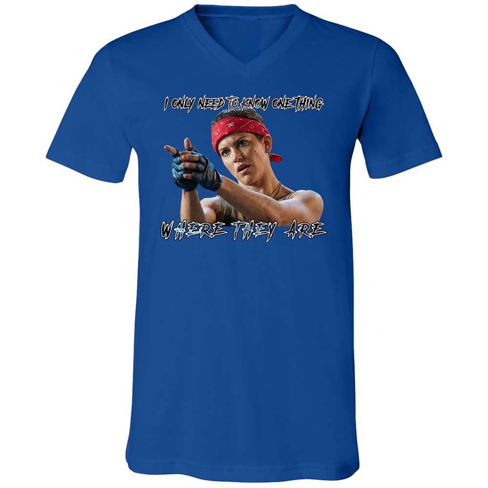 Unisex V-Neck T-Shirt - HF3YK7CA - True Royal - 3