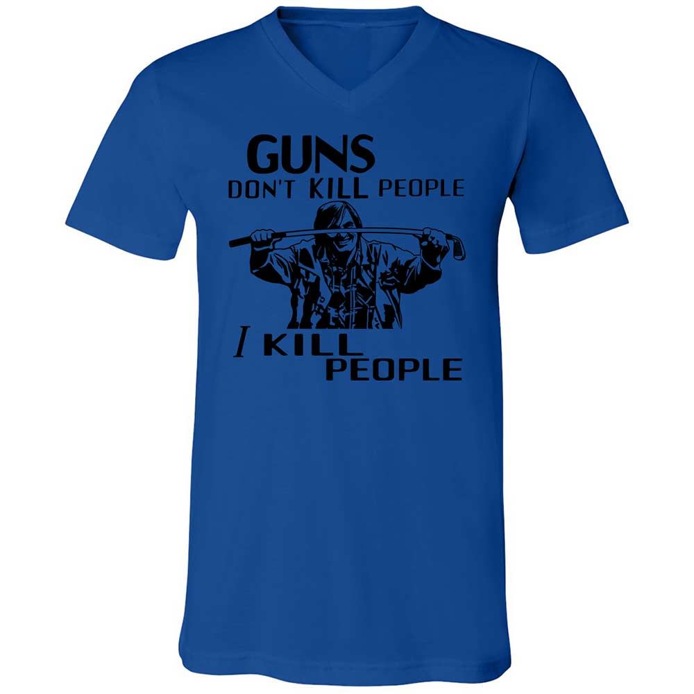 Unisex V-Neck T-Shirt - F37QJMZP - True Royal - 3