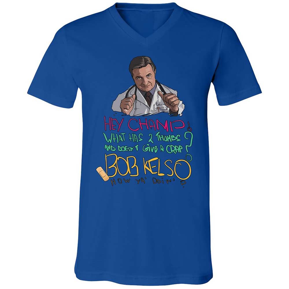 Unisex V-Neck T-Shirt - E8DT6LR6 - True Royal - 3