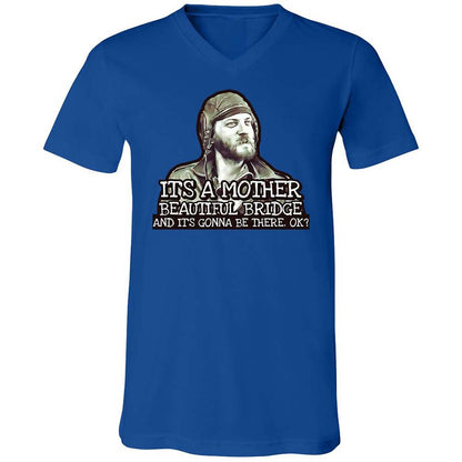 Unisex V-Neck T-Shirt - SF9JU4QY - True Royal - 3